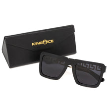 Load image into Gallery viewer, Greek Key Shades with Glossy Black Frame