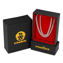 Load image into Gallery viewer, 4mm White Gold Stainless Steel Franco Choker Set